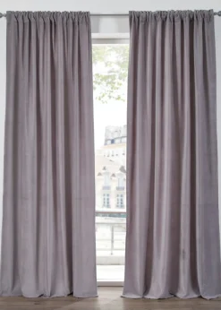 bonprix bonprix Muebles De Sala De Estar·Cortinas De Salón|Textiles Premium>Cortina de terciopelo de algodón orgánico (1 unidad) Gris