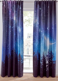 bonprix bonprix Cortina oscurecedora con motivo de cielo nocturno (2 unidades)