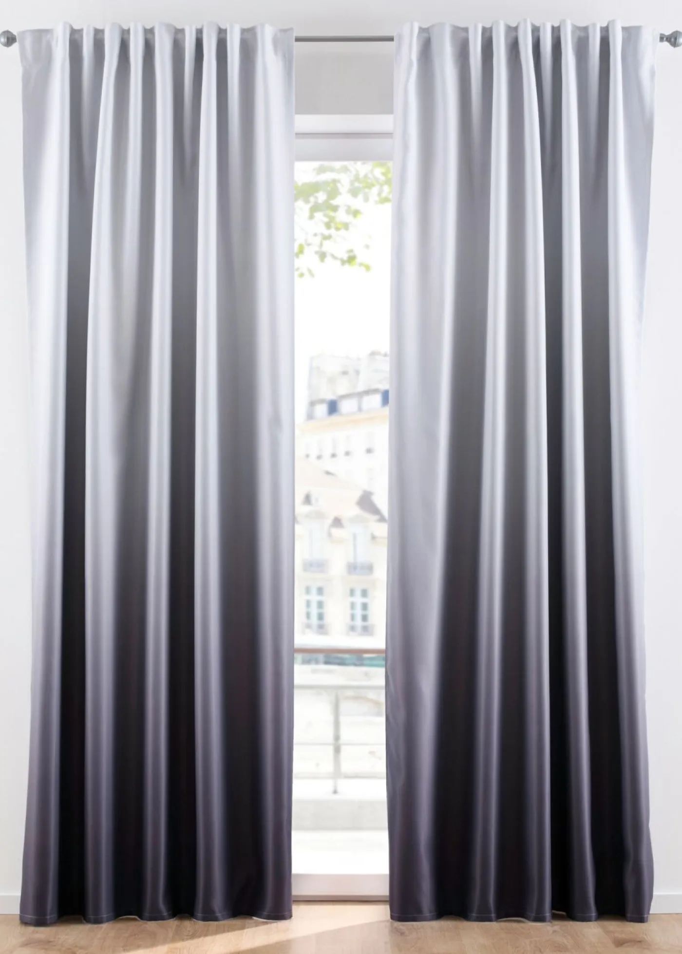bonprix bonprix Muebles De Dormitorio·Cortinas Opacas|Cortinas Opacas>Cortina oscurecedora con degradado cromático (1 unidad) Gris