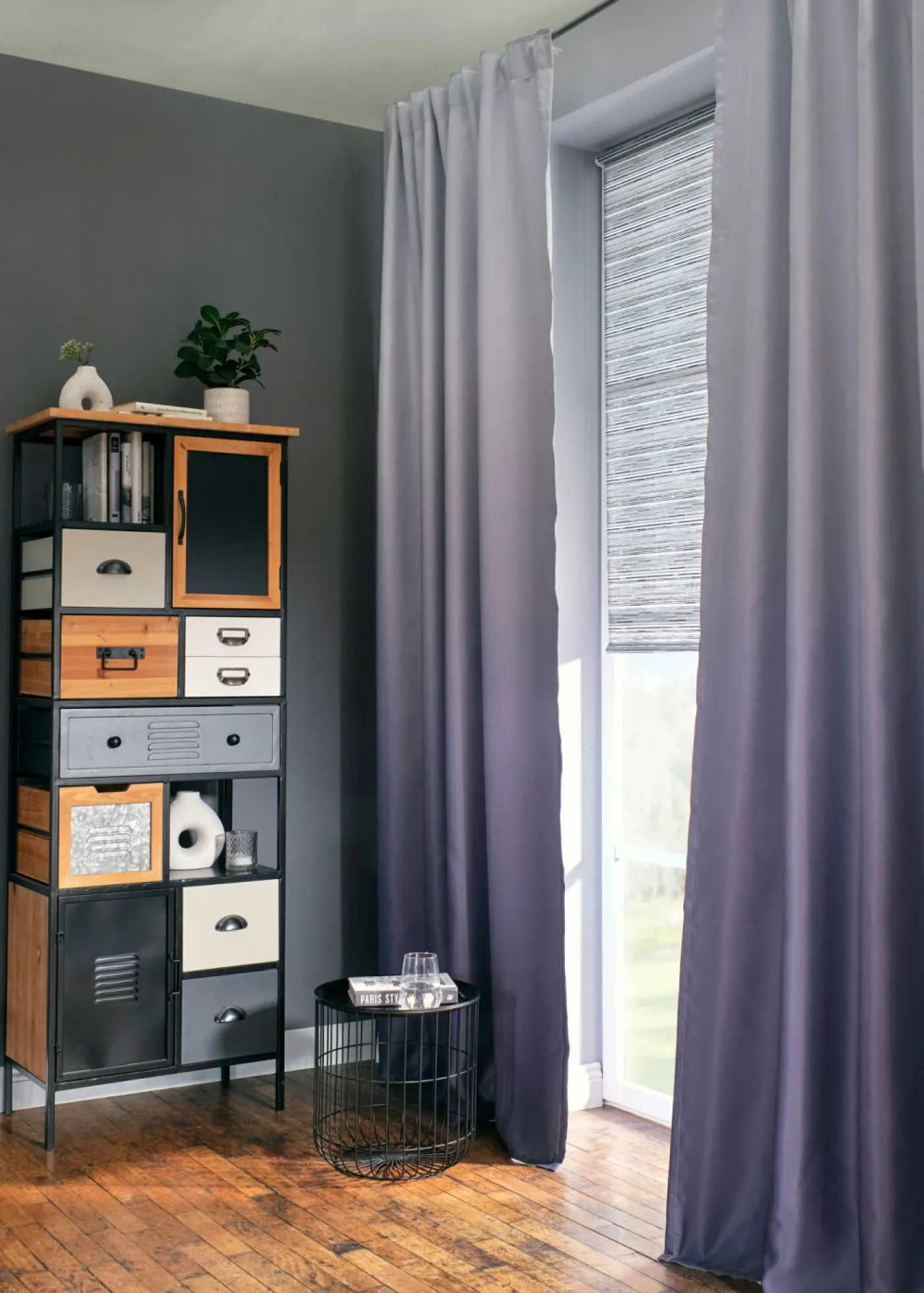 bonprix bonprix Muebles De Dormitorio·Cortinas Opacas|Cortinas Opacas>Cortina oscurecedora con degradado cromático (1 unidad) Gris