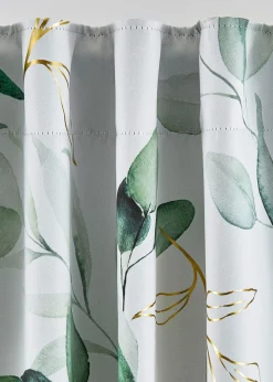 bonprix bonprix Muebles De Dormitorio·Cortinas Opacas|Cortinas Opacas>Cortina oscurecedora con estampado floral brillante (1 unidad) gris claro/oro/verde