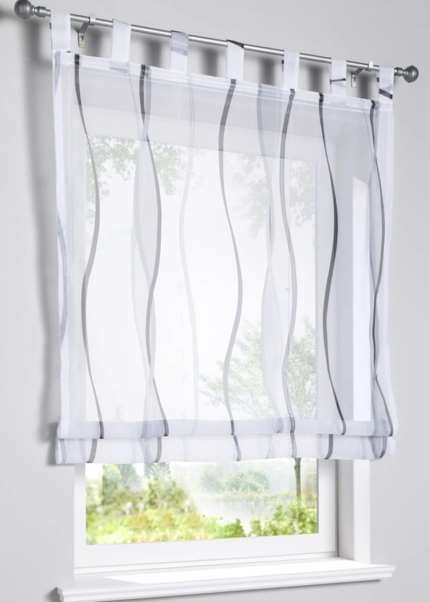 bonprix bonprix Estores Romanos>Cortina plegable "Viena" Blanco-gris