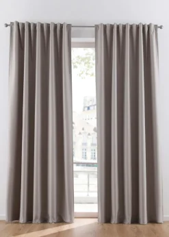 bonprix bonprix Cortinas Opacas|Cortinas Para Dormitorio>Cortina térmica con reverso de polar suave, también en largo extra (1 unidad) Beige