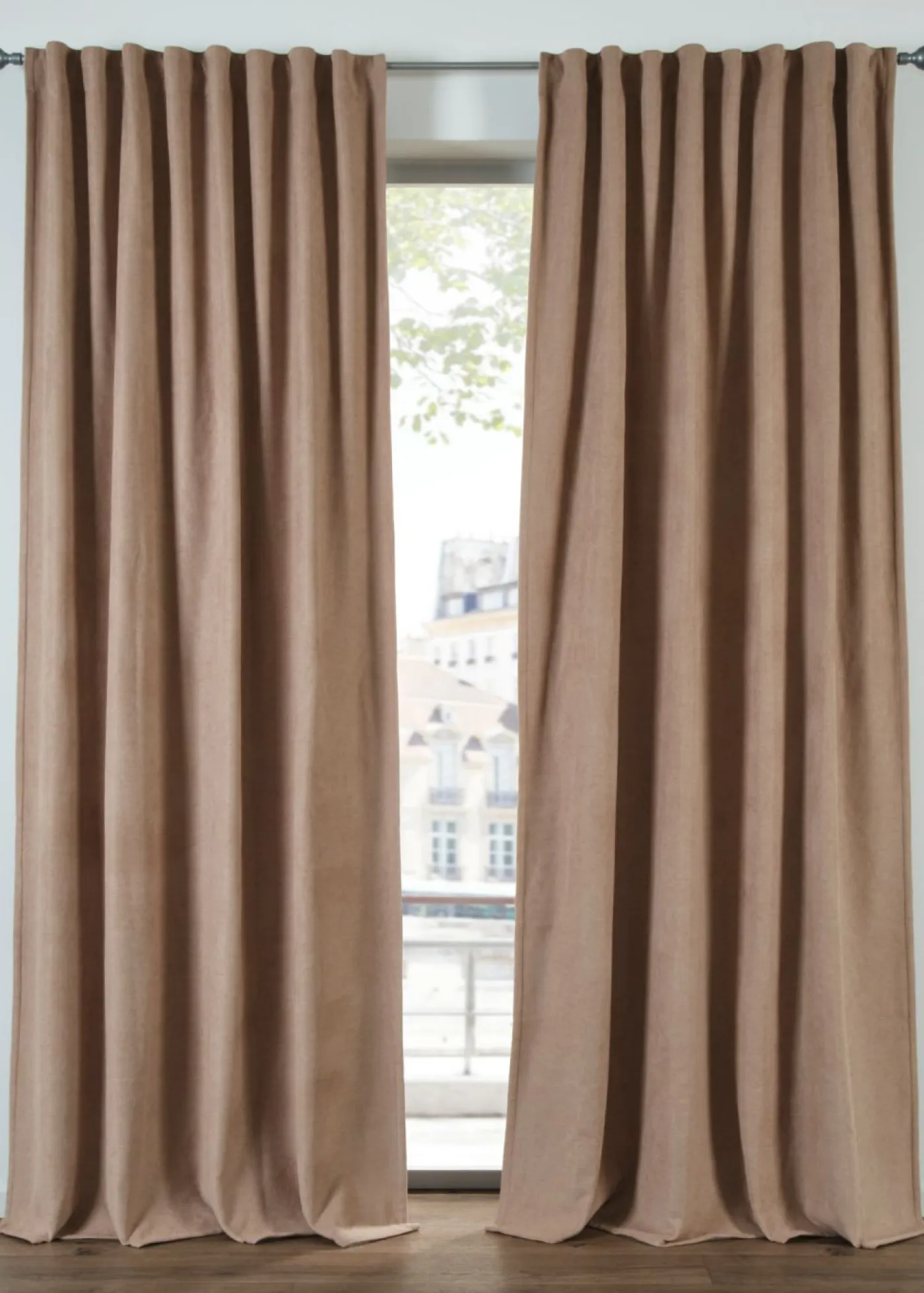 bonprix bonprix Cortinas Opacas|Cortinas Para Dormitorio>Cortina térmica con reverso polar negro (1 unidad) Beige