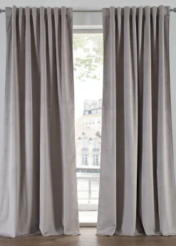 bonprix bonprix Muebles De Dormitorio·Cortinas Opacas|Cortinas Opacas>Cortina térmica oscurecedora con superficie aterciopelada (1 unidad) Gris claro