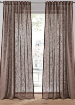 bonprix bonprix Muebles De Sala De Estar·Cortinas De Salón|Cortinas Para Dormitorio>Cortinas con textura (2 unidades) marrón