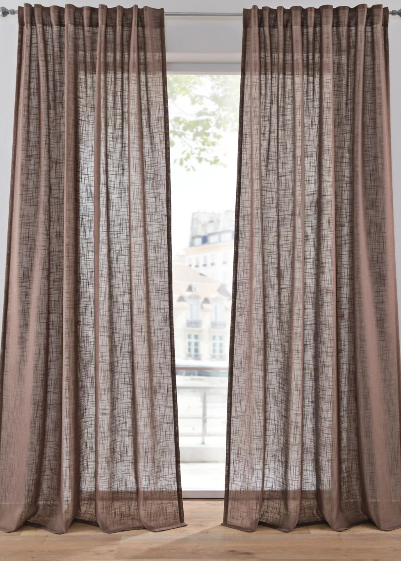 bonprix bonprix Muebles De Sala De Estar·Cortinas De Salón|Cortinas Para Dormitorio>Cortinas con textura (2 unidades) marrón