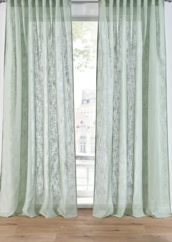 bonprix bonprix Muebles De Sala De Estar·Cortinas De Salón|Cortinas Para Dormitorio>Cortinas con textura (2 unidades) Verde suave