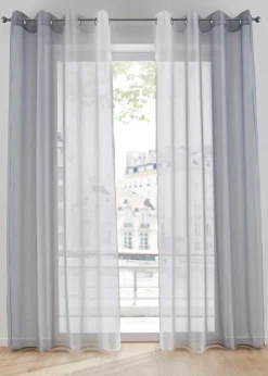 bonprix bonprix Muebles De Comedor·Cortinas Y Estores|Muebles De Sala De Estar·Cortinas De Salón>Cortinas de gasa ligera, también en tamaño extralargo (2 unidades) Gris