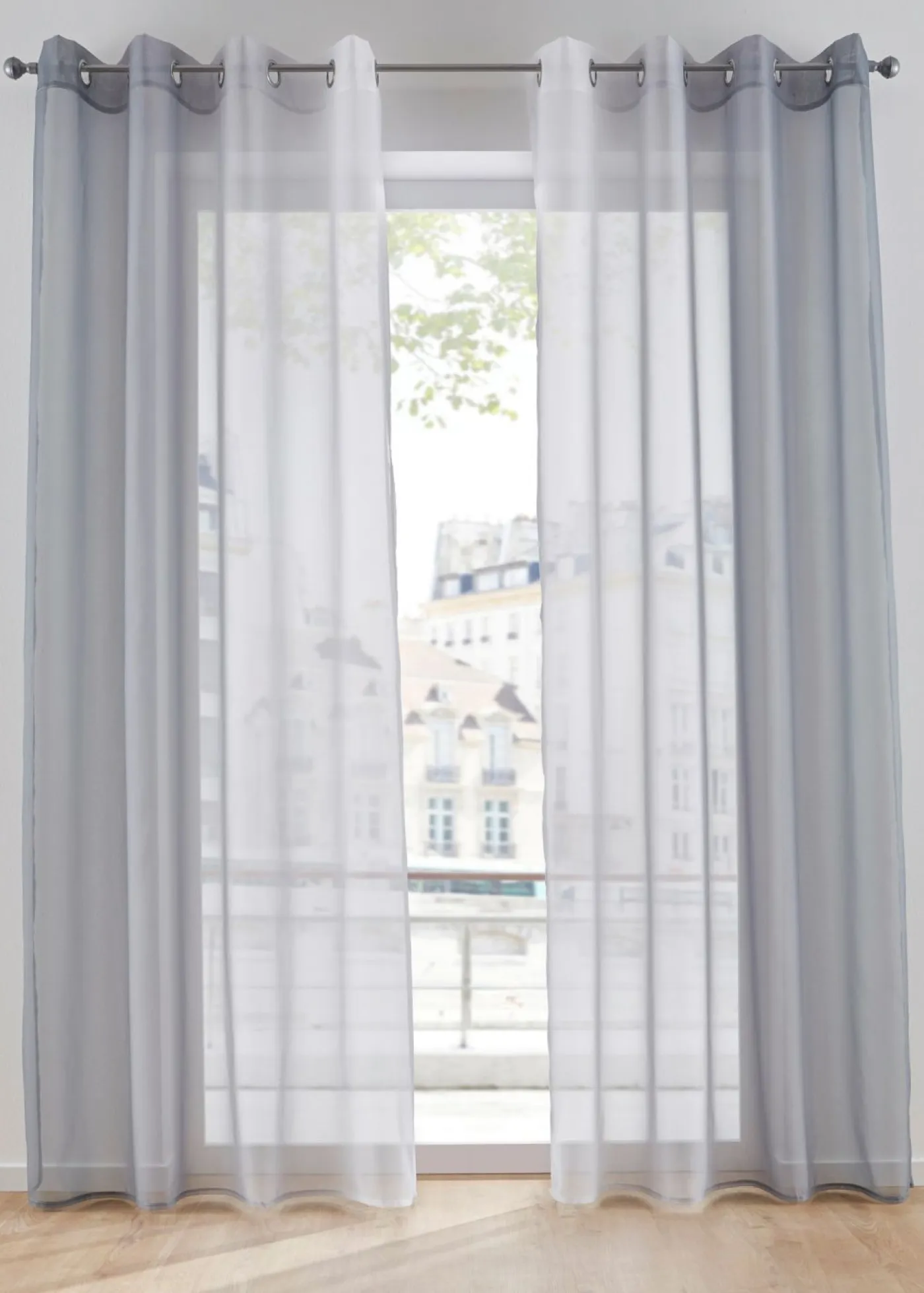 bonprix bonprix Muebles De Comedor·Cortinas Y Estores|Muebles De Sala De Estar·Cortinas De Salón>Cortinas de gasa ligera, también en tamaño extralargo (2 unidades) Gris