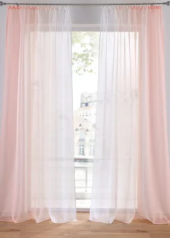 bonprix bonprix Muebles De Comedor·Cortinas Y Estores|Muebles De Sala De Estar·Cortinas De Salón>Cortinas de gasa ligera, también en tamaño extralargo (2 unidades) Rosado