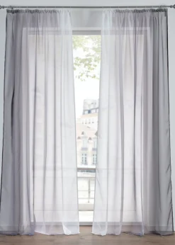bonprix bonprix Muebles De Comedor·Cortinas Y Estores|Muebles De Sala De Estar·Cortinas De Salón>Cortinas de gasa ligera, también en tamaño extralargo (2 unidades) Gris