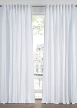 bonprix bonprix Muebles De Sala De Estar·Cortinas De Salón|Cortinas Para Dormitorio>Cortinas de microfibra de fácil cuidado (2 unidades) Blanco puro