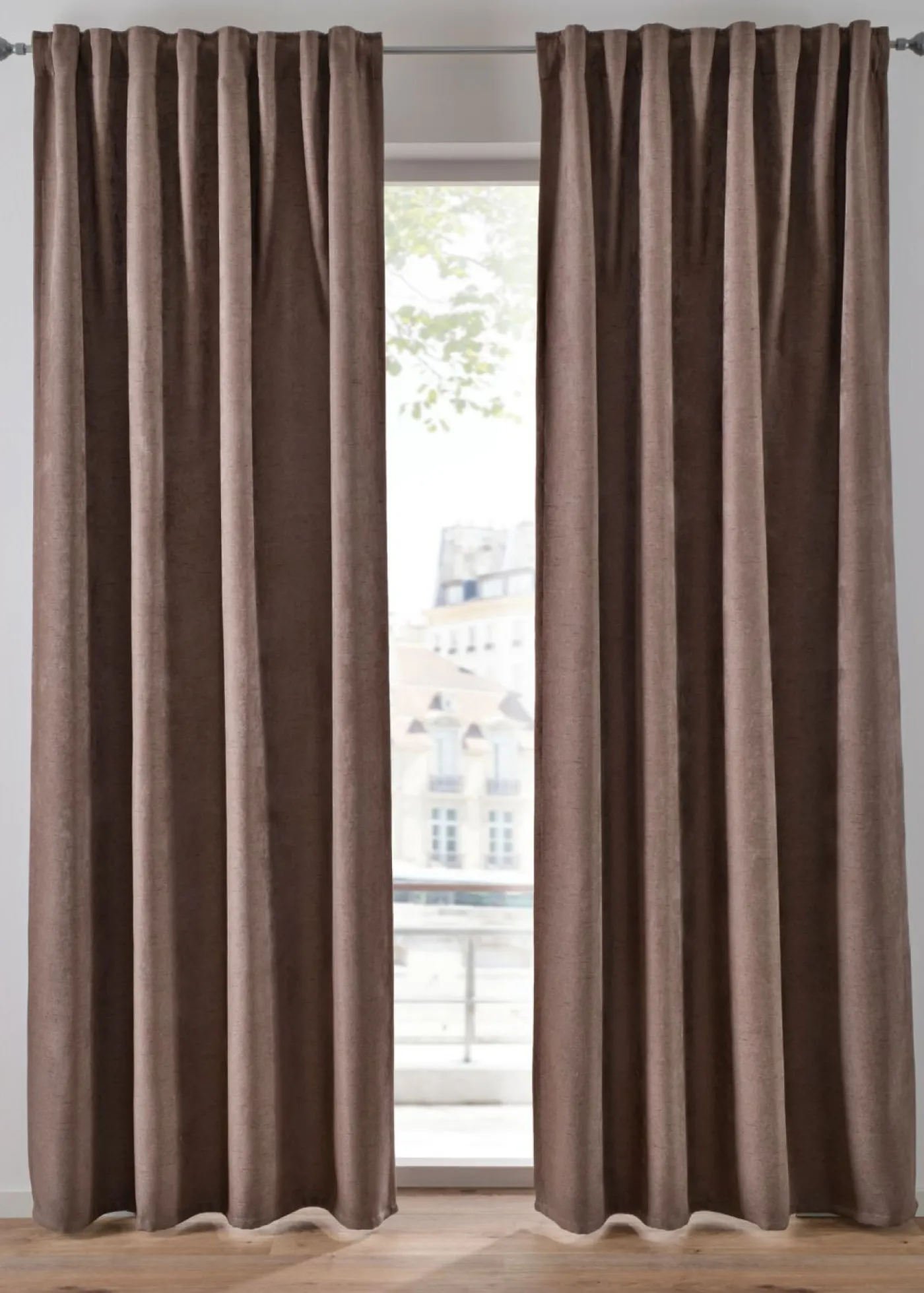 bonprix bonprix Muebles De Dormitorio·Cortinas Opacas|Cortinas Opacas>Cortinas oscurecedoras con estructura (2 unidades) marrón