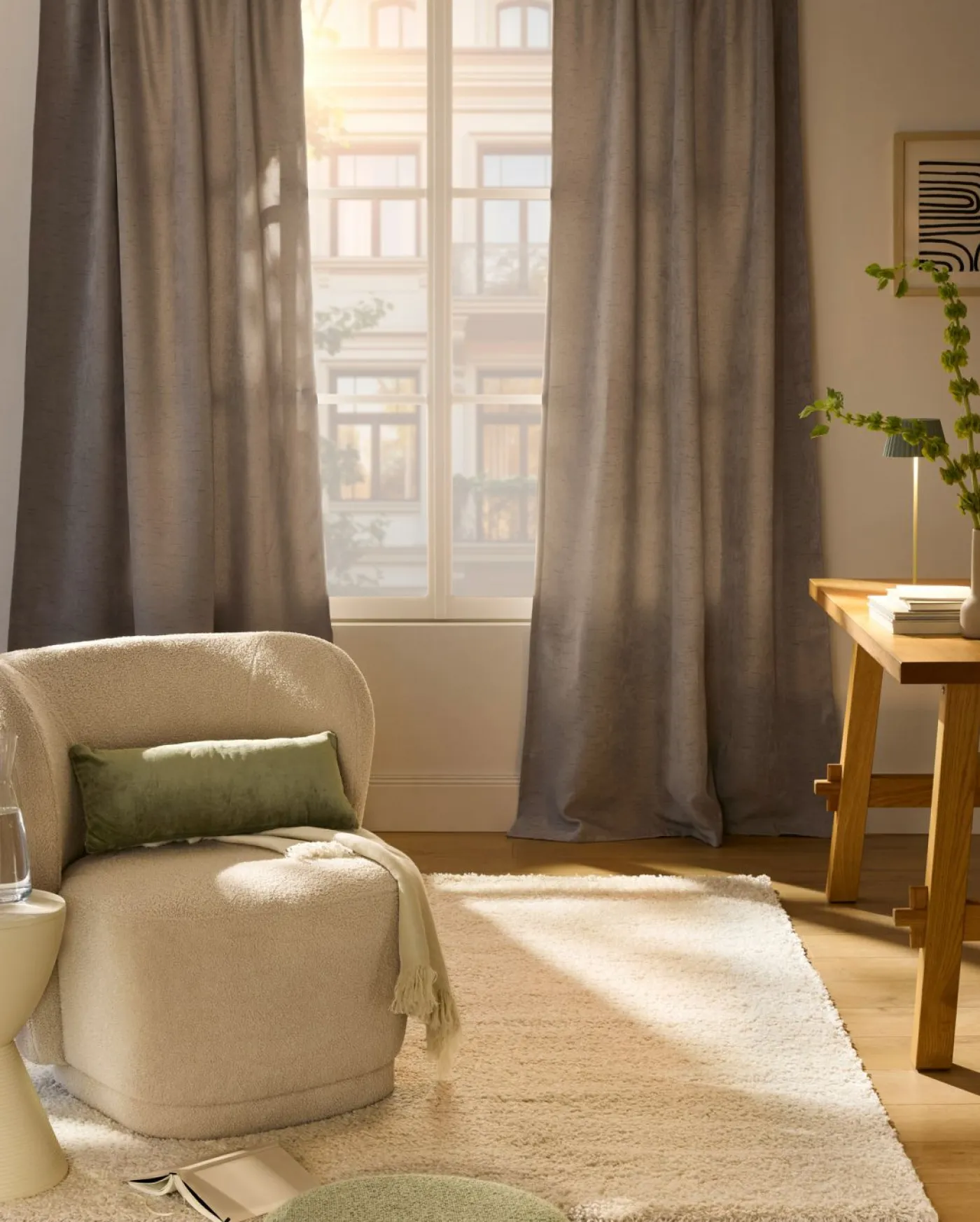 bonprix bonprix Muebles De Dormitorio·Cortinas Opacas|Cortinas Opacas>Cortinas oscurecedoras con estructura (2 unidades) marrón