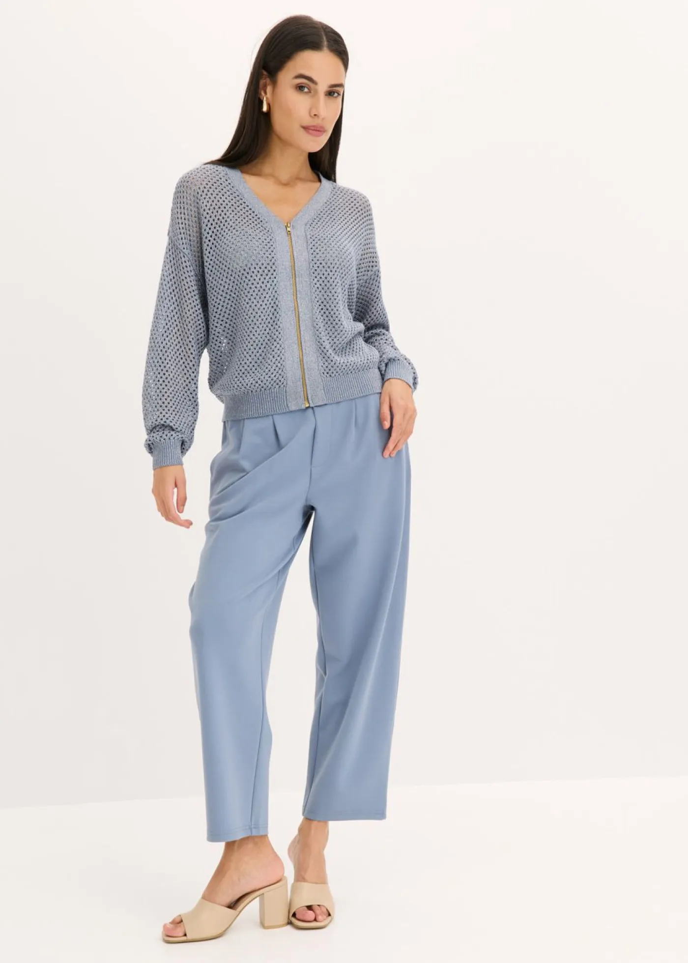 bonprix bonprix Jerséis|Novedades>Cárdigan azul ahumado/plata