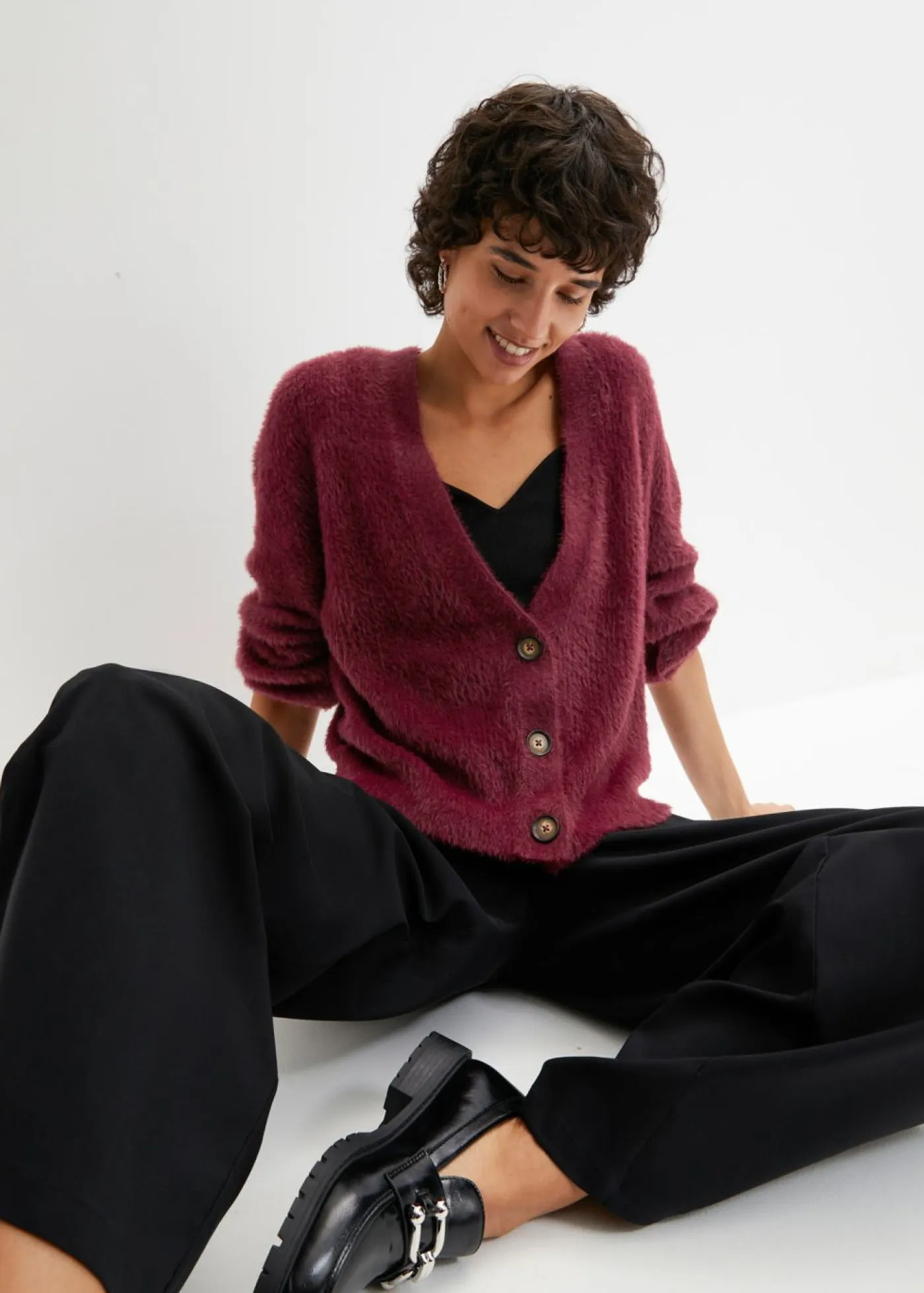 bonprix bonprix Jerséis|Ropa De Punto>Cárdigan Rojo azalea