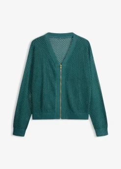 bonprix bonprix Jerséis|Novedades>Cárdigan Verde pimiento/metalizado