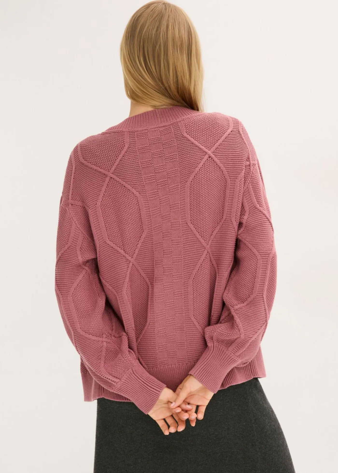 bonprix bonprix Jerséis|Ropa De Punto>Cárdigan con patrón trenzado baya suave