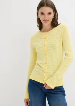 Mujer bonprix bonprix Cárdigan de ajour de mezcla de algodón