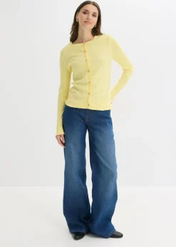 Mujer bonprix bonprix Cárdigan de ajour de mezcla de algodón