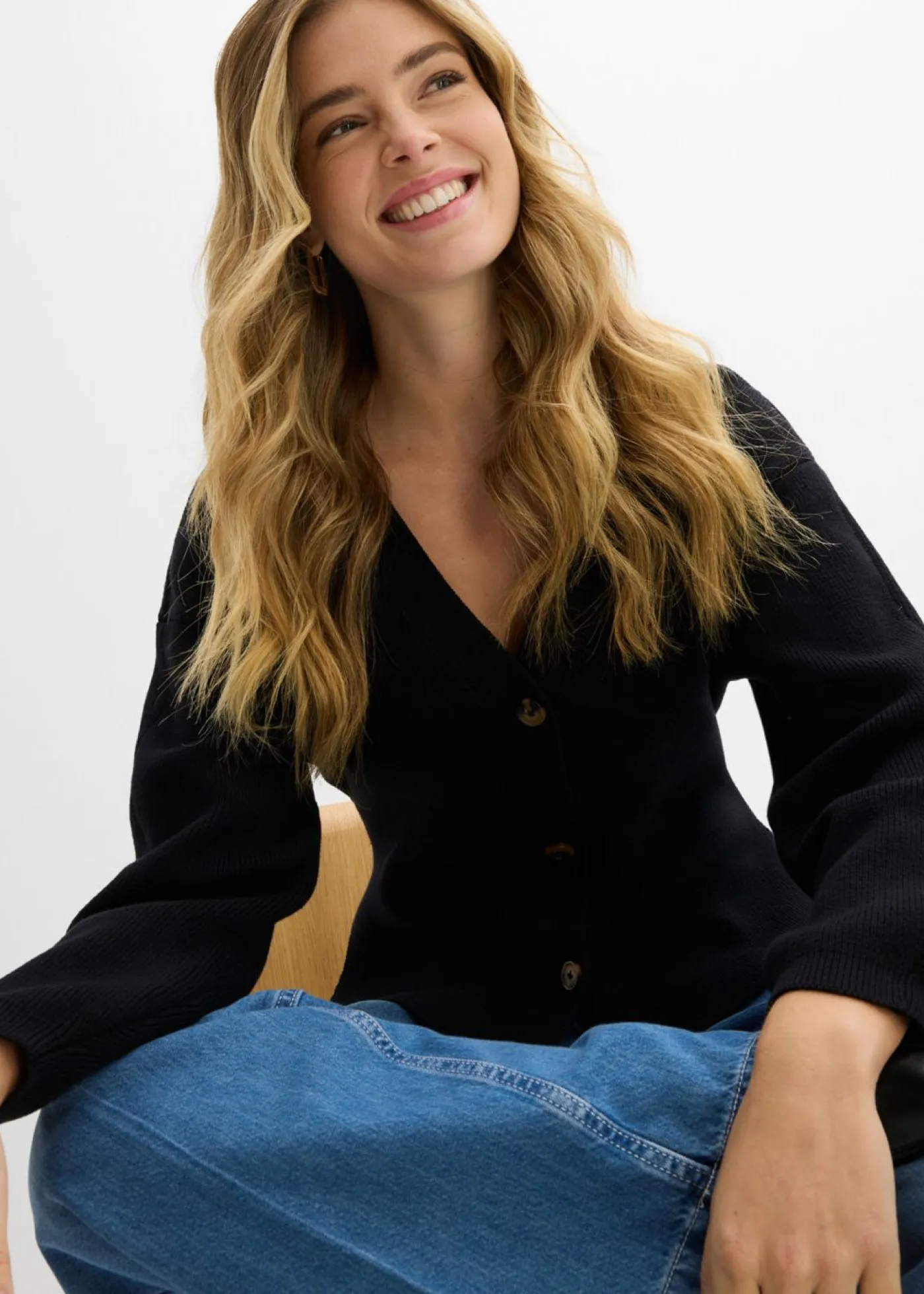 Mujer bonprix bonprix Cárdigan de mezcla de algodón