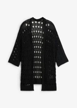 bonprix bonprix Jerséis|Ropa De Punto>Cárdigan de punto ajour con hilo brillante Negro