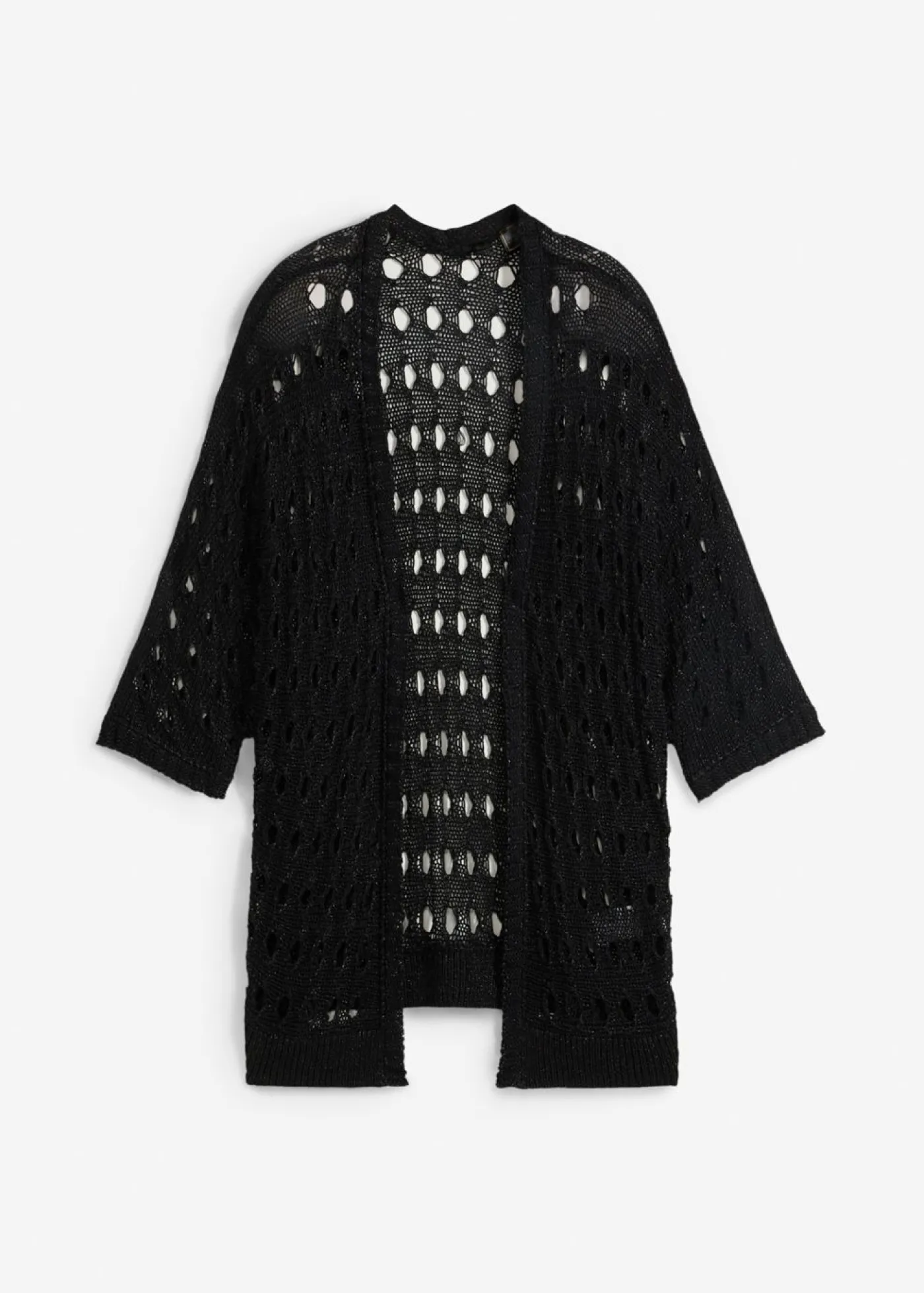 bonprix bonprix Jerséis|Ropa De Punto>Cárdigan de punto ajour con hilo brillante Negro