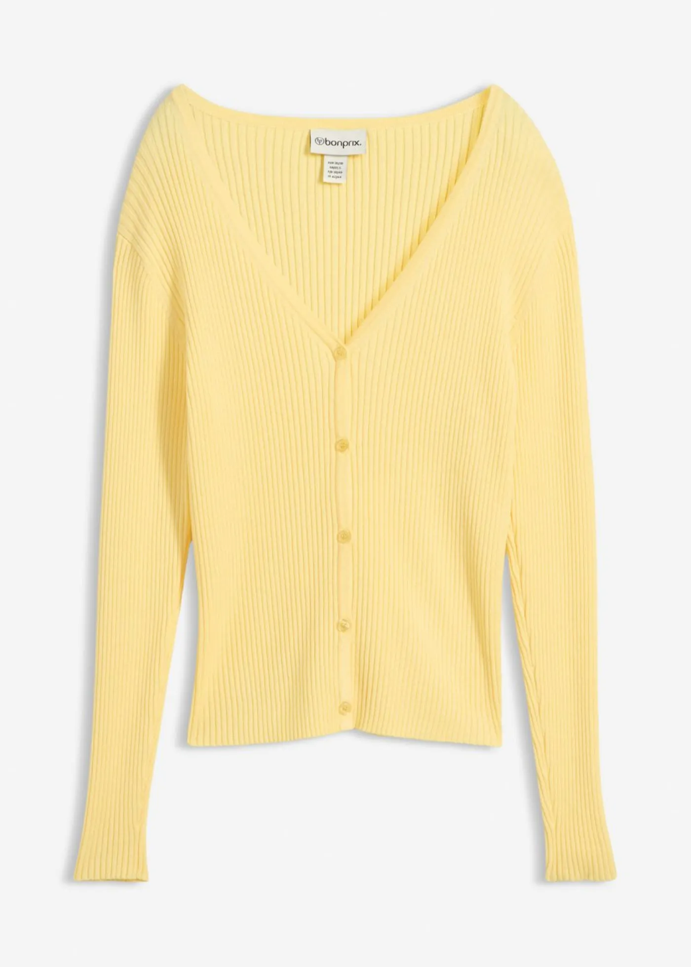 bonprix bonprix Jerséis|Novedades>Cárdigan de punto fino con viscosa Amarillo claro