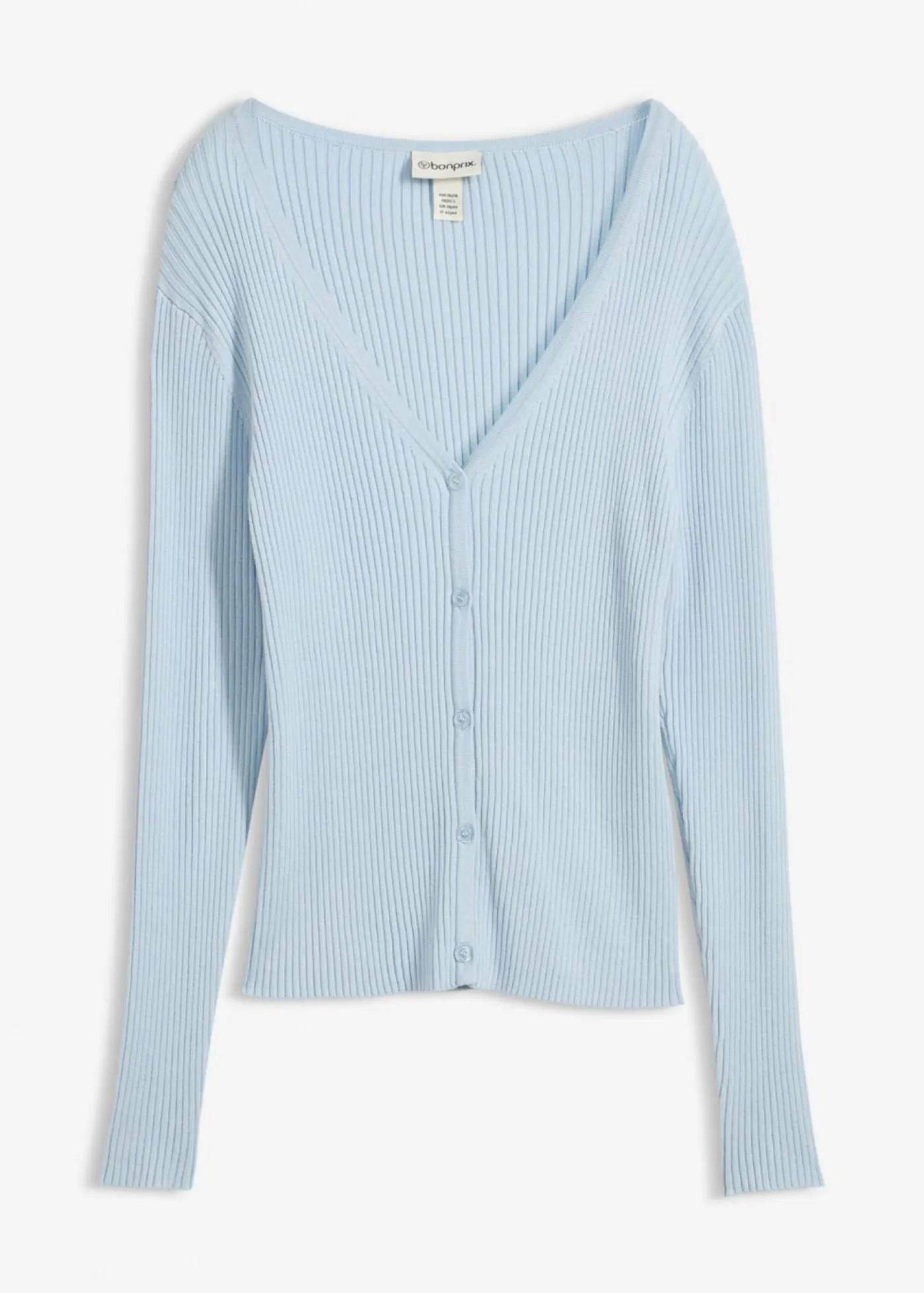 bonprix bonprix Jerséis|Novedades>Cárdigan de punto fino con viscosa azul pálido