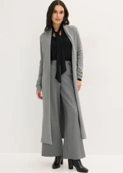 bonprix bonprix Jerséis|Ropa De Punto>Cárdigan largo de punto con viscosa Gris jaspeado