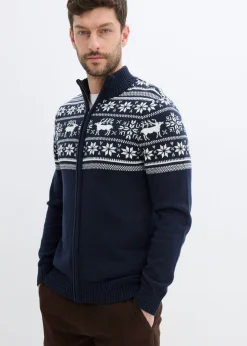 Hombre bonprix bonprix Cárdigan nórdico de algodón puro, respetuoso con tu piel