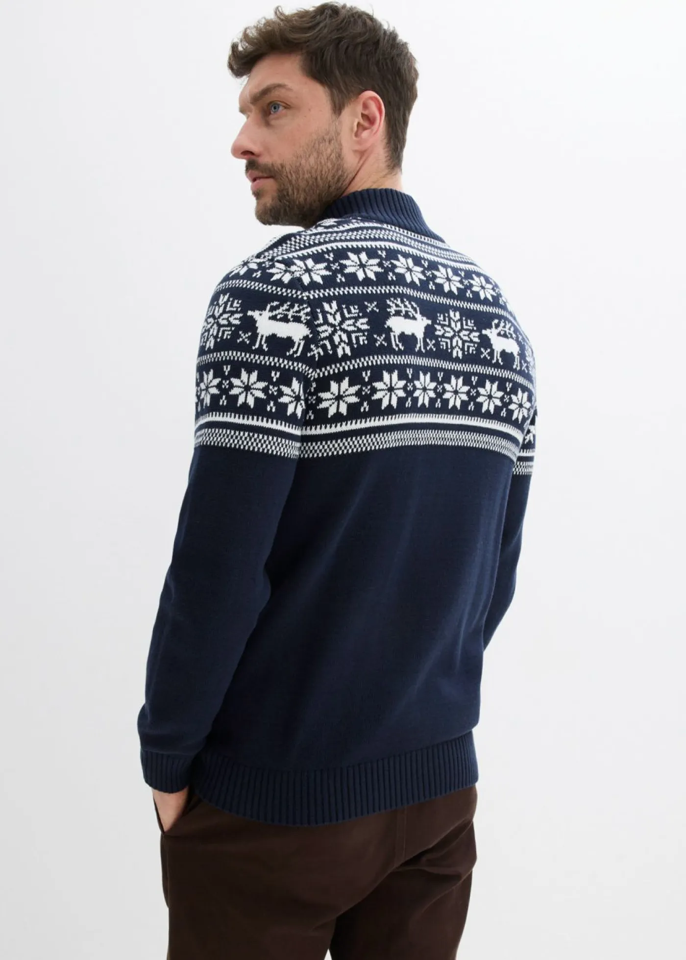 Hombre bonprix bonprix Cárdigan nórdico de algodón puro, respetuoso con tu piel