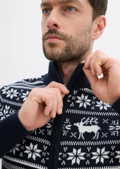 Hombre bonprix bonprix Cárdigan nórdico de algodón puro, respetuoso con tu piel