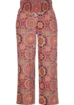 Mujer bonprix bonprix Culotte ancho capri de punto con cinturilla ancha de nido de abeja