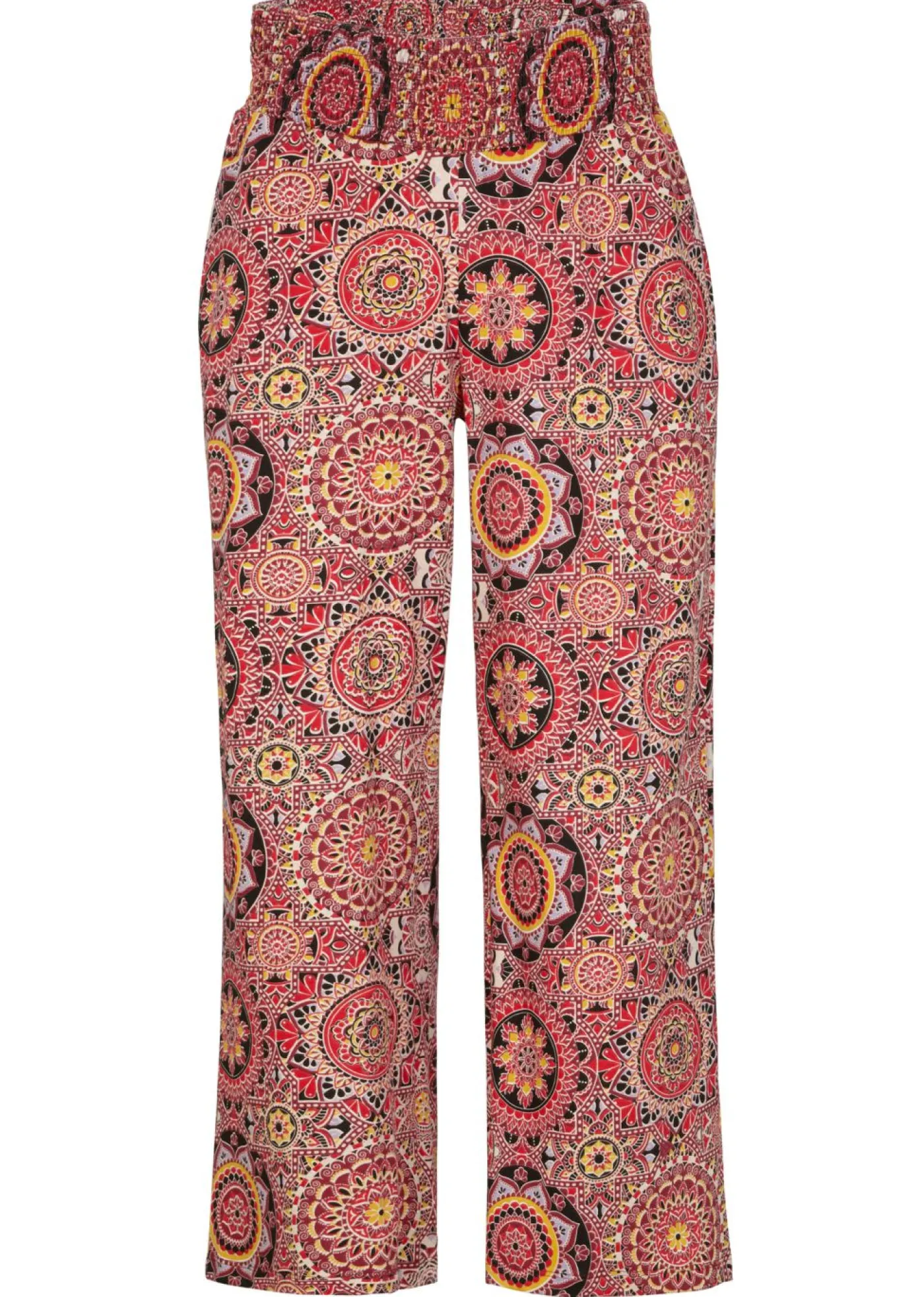 Mujer bonprix bonprix Culotte ancho capri de punto con cinturilla ancha de nido de abeja