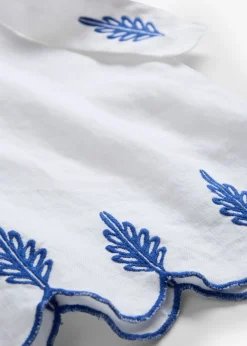 bonprix bonprix Premium|Pantalones>Culotte de lino con cinturón (conjunto de 2 piezas) Blanco