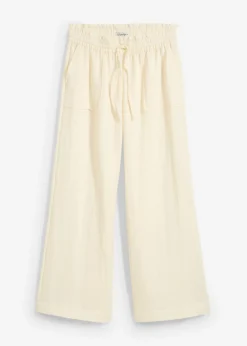 bonprix bonprix Pantalones>Culotte de mezcla de lyocell fluido Blanco-crema