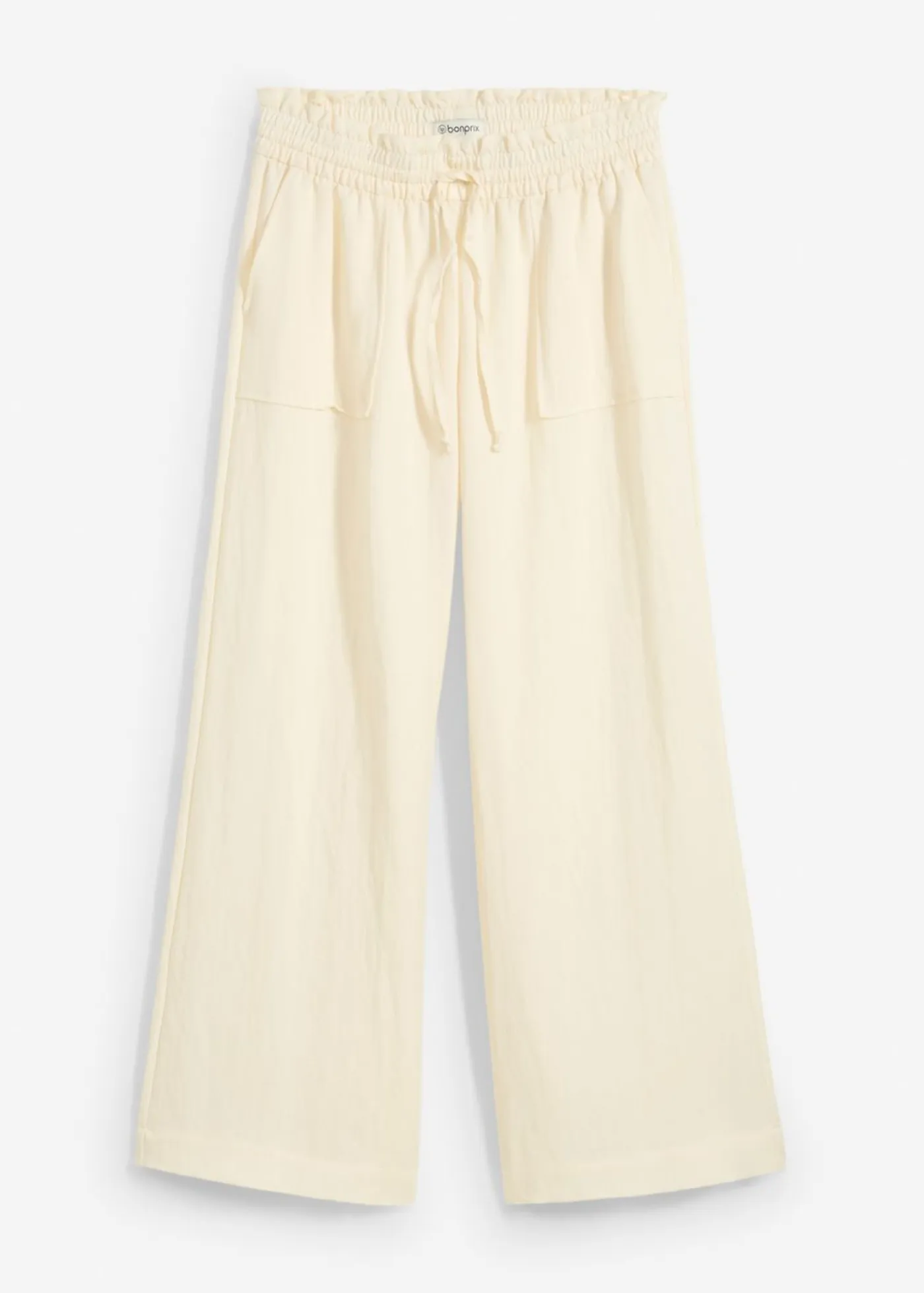 bonprix bonprix Pantalones>Culotte de mezcla de lyocell fluido Blanco-crema