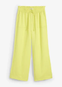 bonprix bonprix Pantalones>Culotte de mezcla de lyocell fluido Amarillo cítrico