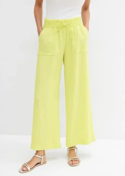 bonprix bonprix Pantalones>Culotte de mezcla de lyocell fluido Amarillo cítrico