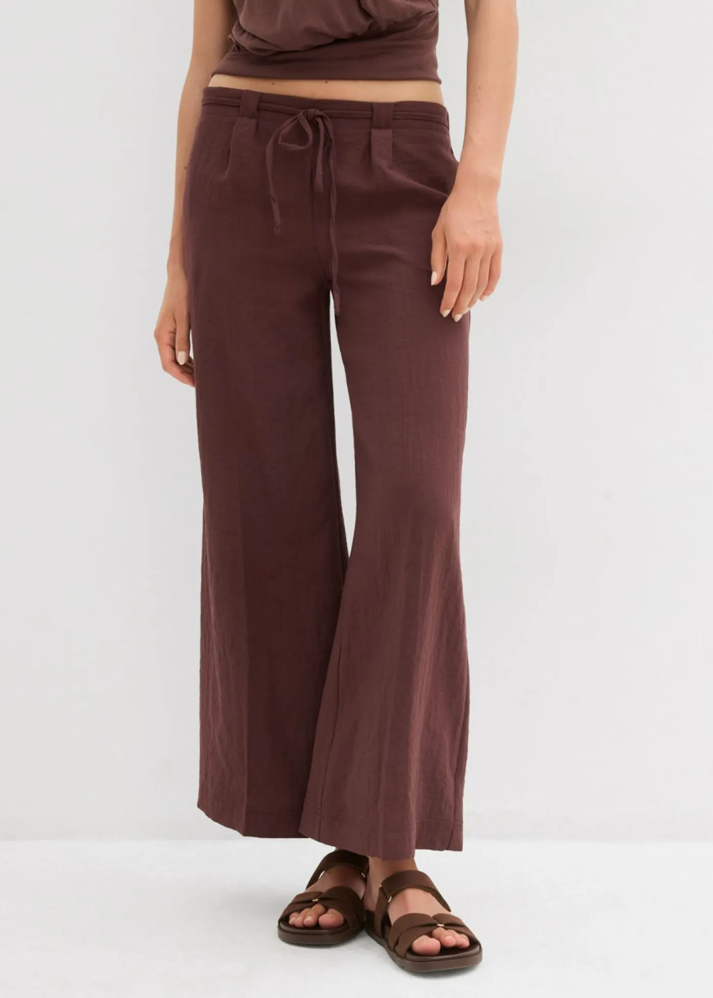 bonprix bonprix Pantalones>Culotte de mezcla de viscosa fluida Marrón tierra