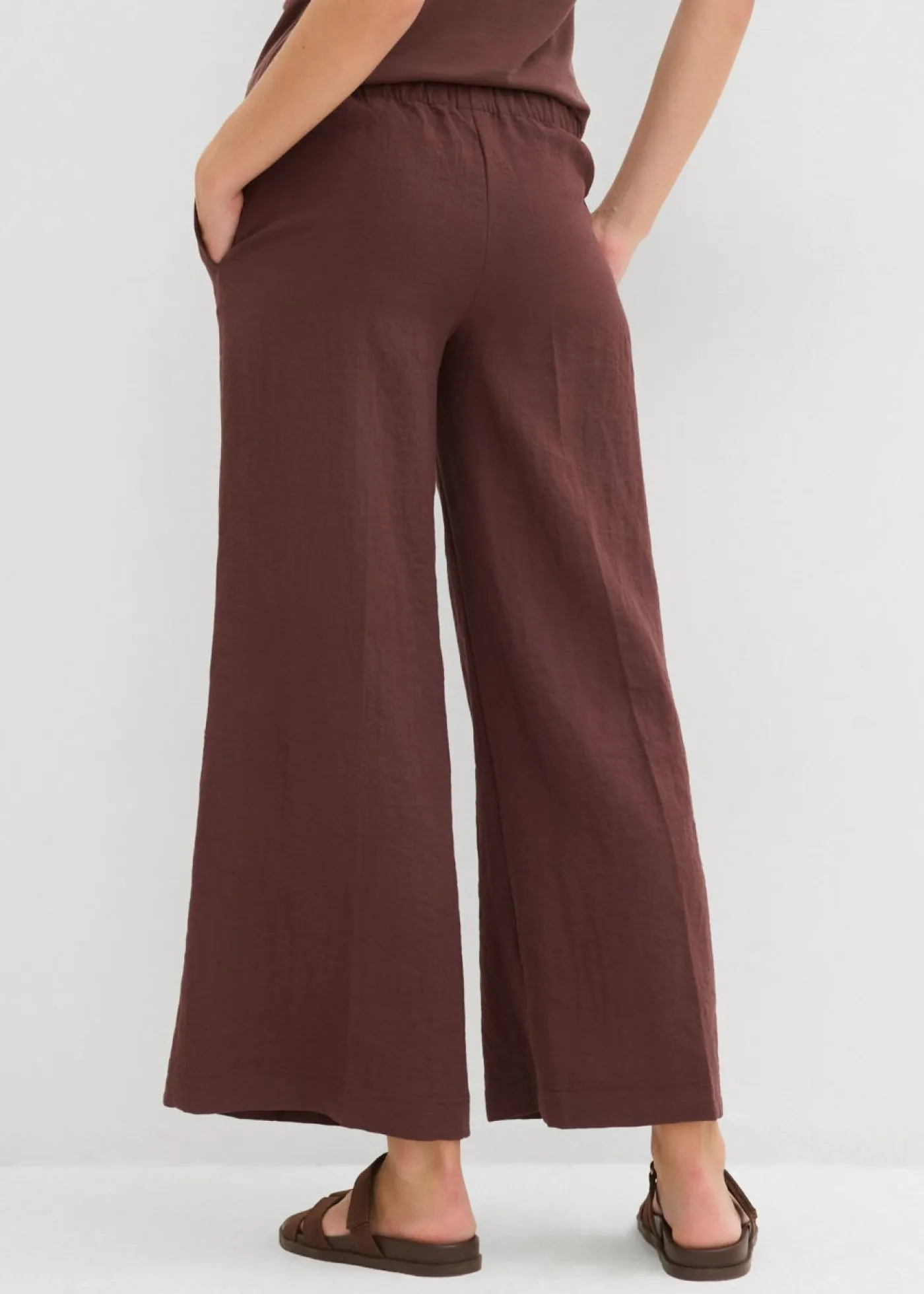 bonprix bonprix Pantalones>Culotte de mezcla de viscosa fluida Marrón tierra