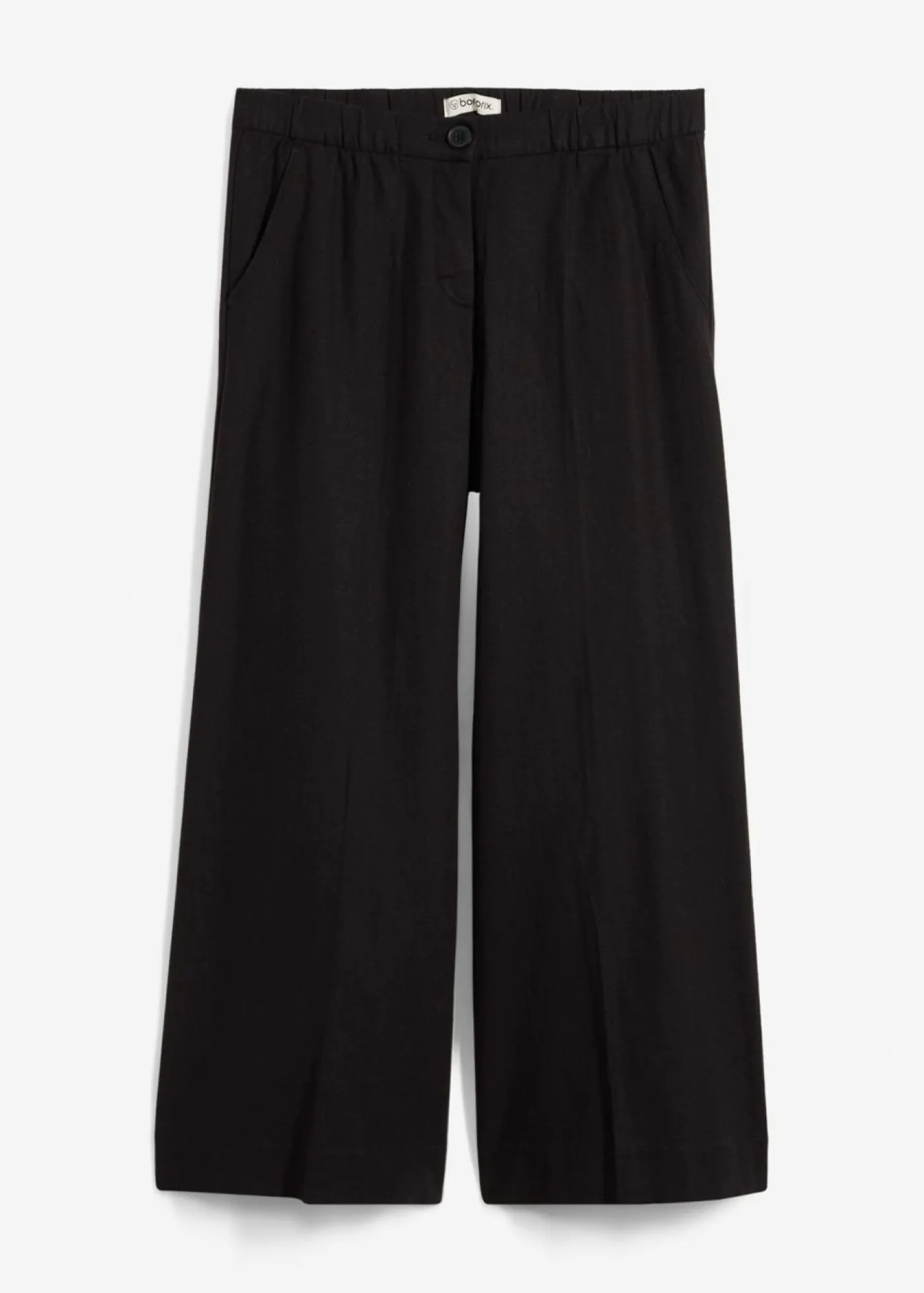 bonprix bonprix Esenciales|Pantalones>Culotte de mezcla de viscosa con cinturilla elástica Negro
