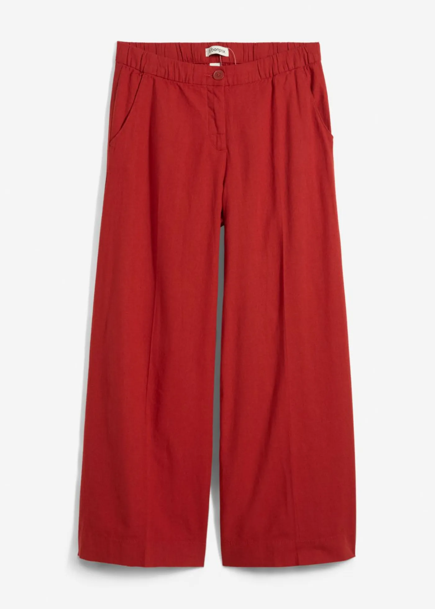 bonprix bonprix Esenciales|Pantalones>Culotte de mezcla de viscosa con cinturilla elástica rojo carmín
