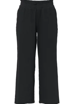bonprix bonprix Pantalones>Culotte de muselina de algodón Negro