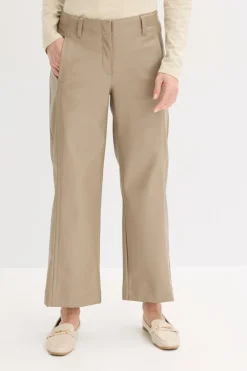 bonprix bonprix Pantalones>Culotte de piel sintética Marrón grisáceo