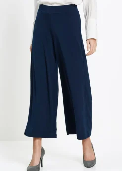 bonprix bonprix Pantalones>Culotte de punto Azul marino