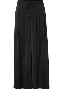 bonprix bonprix Pantalones>Culotte de satén fluido Negro