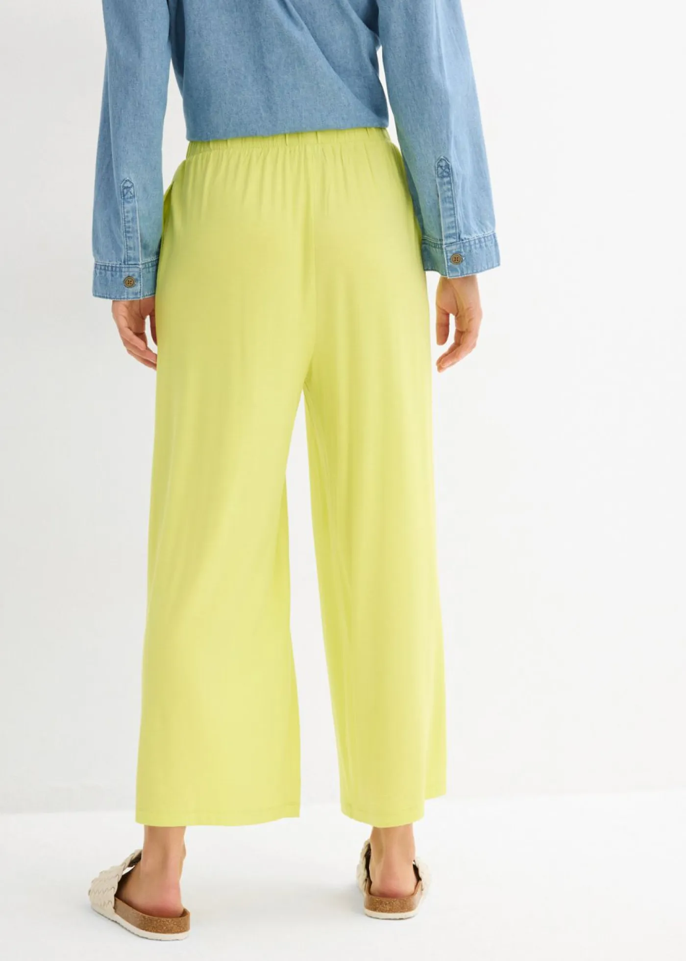 bonprix bonprix Básicos|Pantalones>Culotte de viscosa fluida Amarillo cítrico